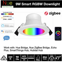Load image into Gallery viewer, ZigBee 9W 90mm Cutout Smart RGBW Downlight for SmartThings, Hubitat, Philips Hue and Echo Plus
