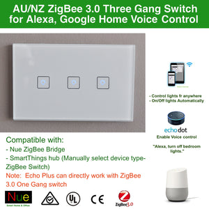 ZigBee Smart 3 Gang Switch for SmartThings, Hubitat Hub, Philips Hue