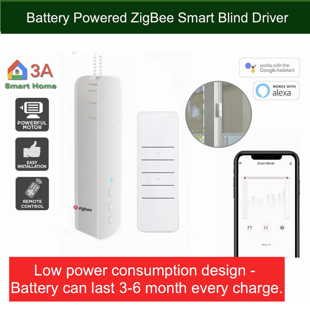 Battery-powered ZigBee Smart Blinds Driver for Normal Roller Blinds SmartThings, Hubitat Home Automation